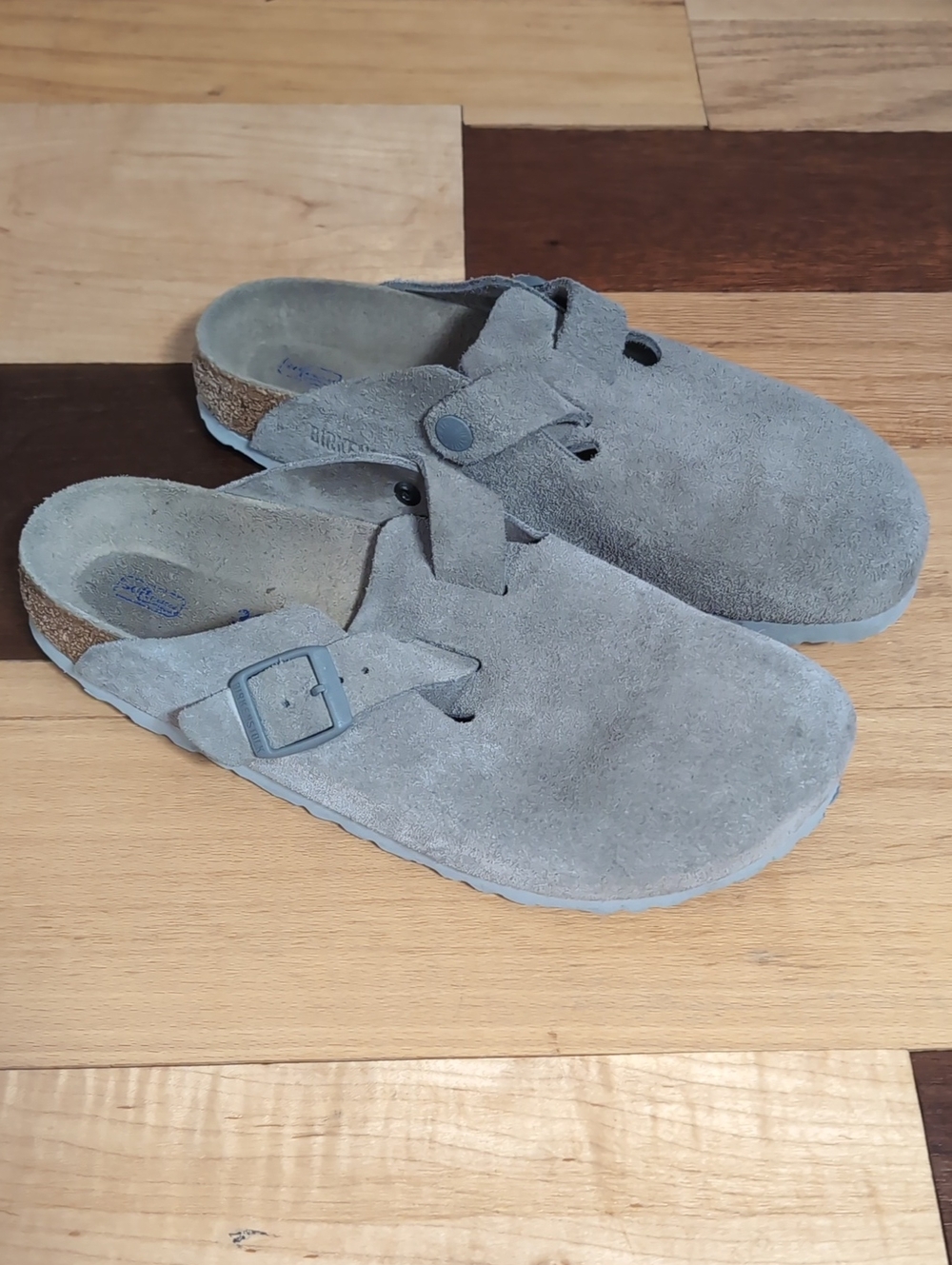 Birkenstock Suede Boston Stone Coin 39 Narrow